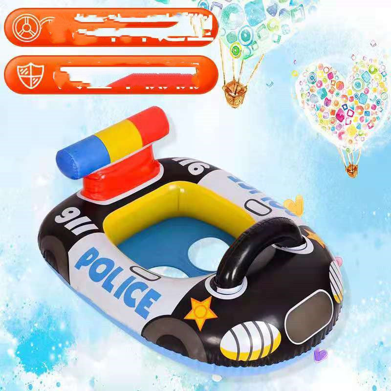 Children's New Swimming Ring PVC Inflatable Police Car Swimming Ring