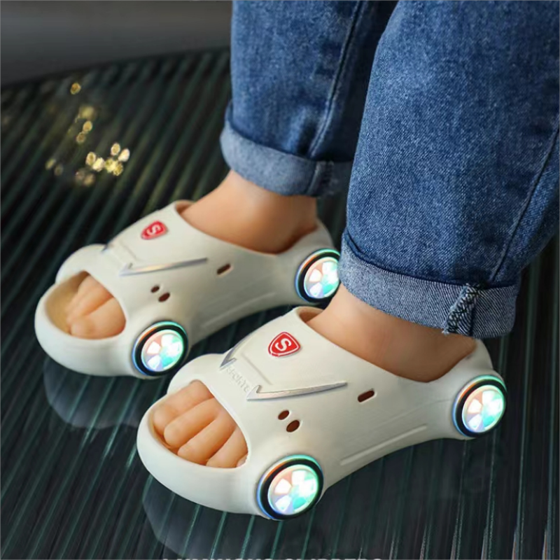 Kids Glowing Slippers Cartoon Car Sandals - My Beach Kit