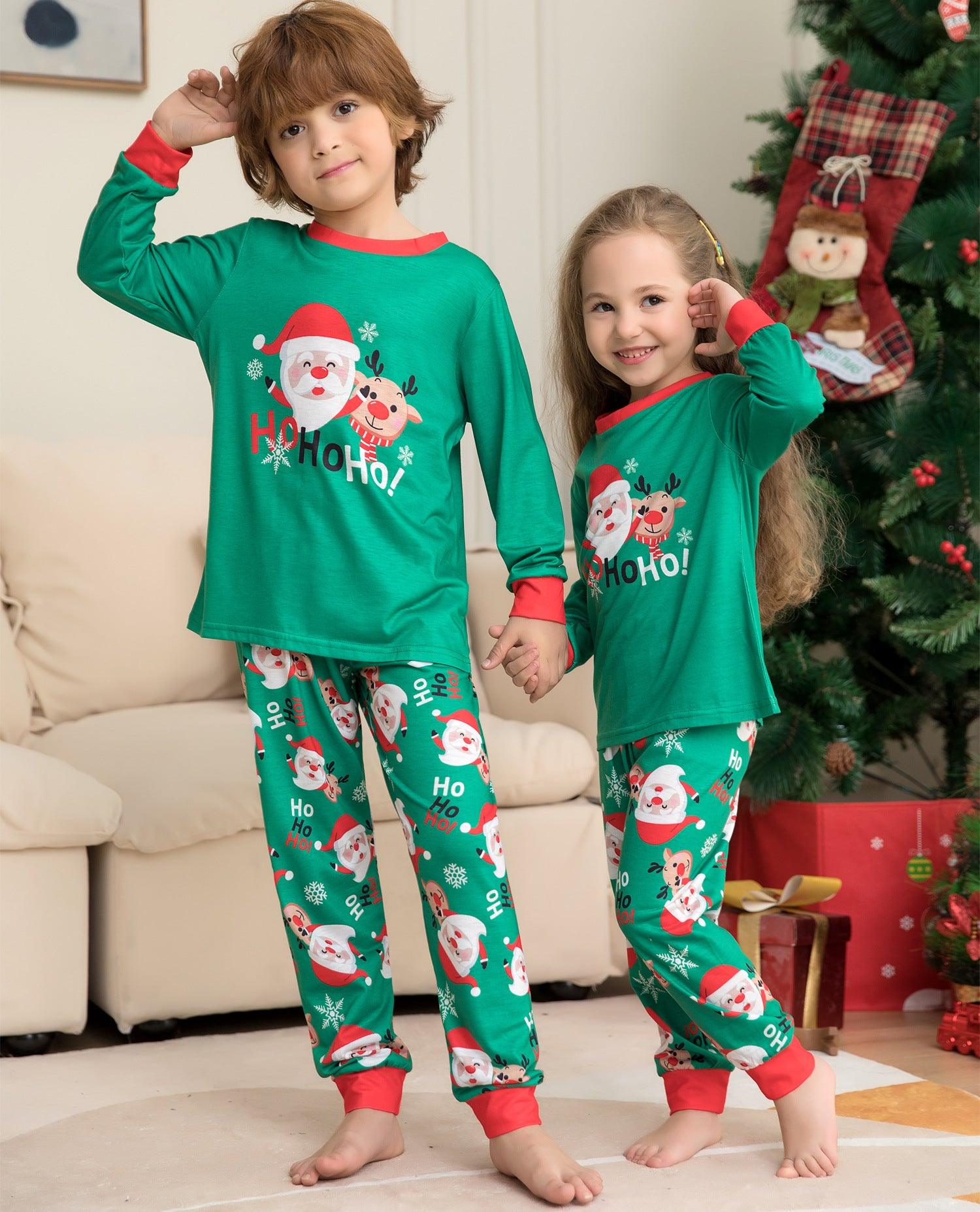 Christmas Pajamas For Family Matching Family Christmas PJs Sets Santa Claus Printed Top Sleepwear - My Beach Kit