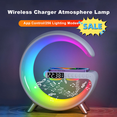 2023 New Intelligent G Shaped LED Lamp Bluetooth Speake Wireless Charger Atmosphere Lamp App Control For Bedroom Home Decor - My Beach Kit