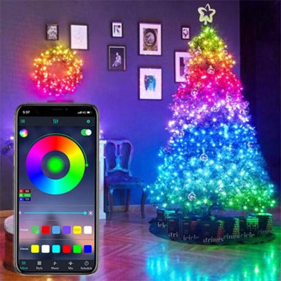 USB Smart Bluetooth Led Copper Wire String Light App Control Christmas Tree Decor New Year Fairy Light Garland Christmas Decoration - My Beach Kit