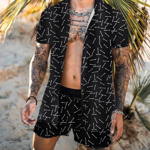 Short Sleeve Beach Shirt With Short Pants