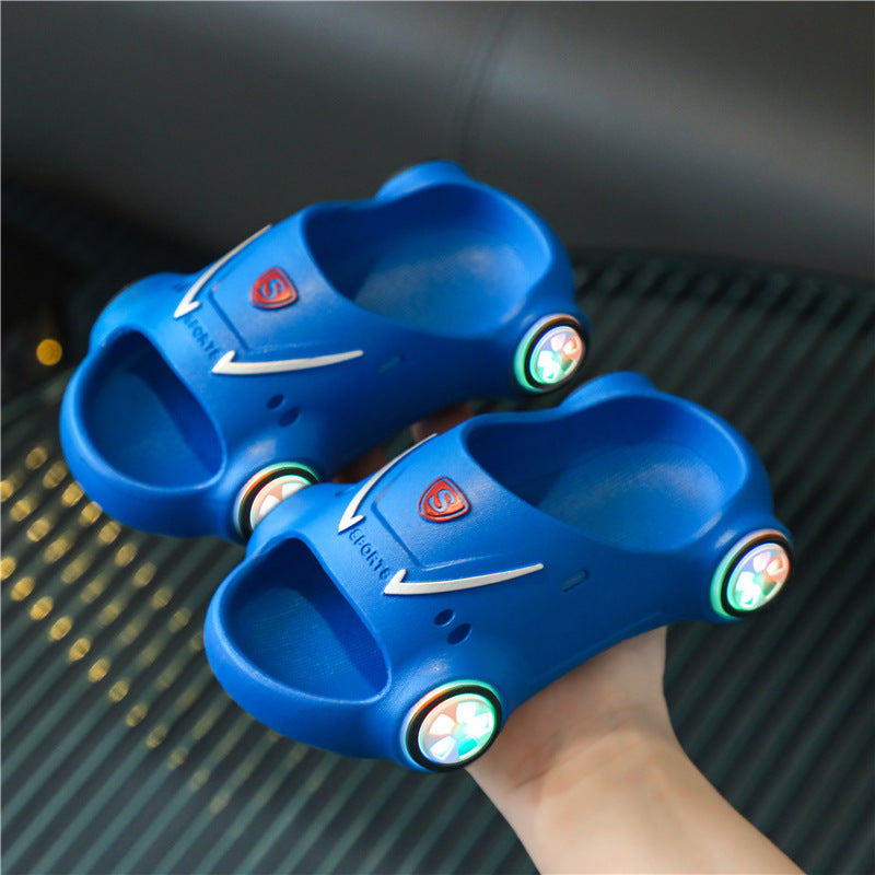 Kids Glowing Slippers Cartoon Car Sandals - My Beach Kit