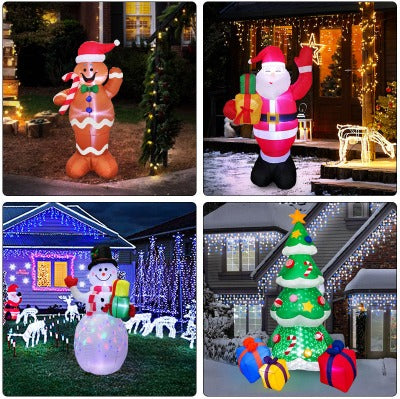 Christmas LED Lights Glowing Santa Tree Snowman Inflatable Doll Outdoor Yard Garden Decor - My Beach Kit