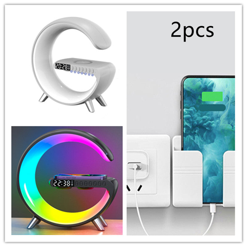 2023 New Intelligent G Shaped LED Lamp Bluetooth Speake Wireless Charger Atmosphere Lamp App Control For Bedroom Home Decor - My Beach Kit