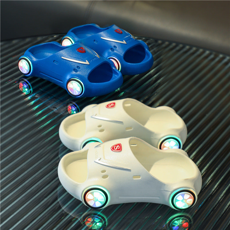 Kids Glowing Slippers Cartoon Car Sandals - My Beach Kit