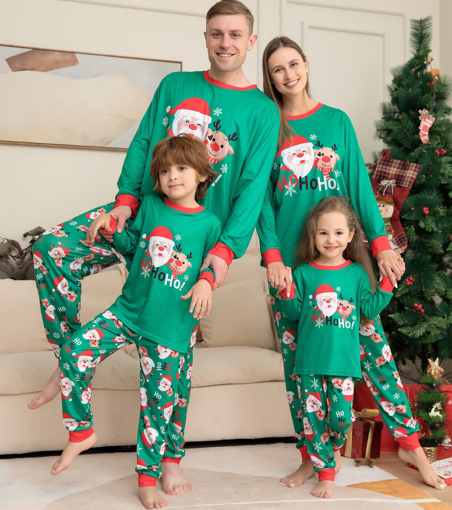 Christmas Pajamas For Family Matching Family Christmas PJs Sets Santa Claus Printed Top Sleepwear - My Beach Kit