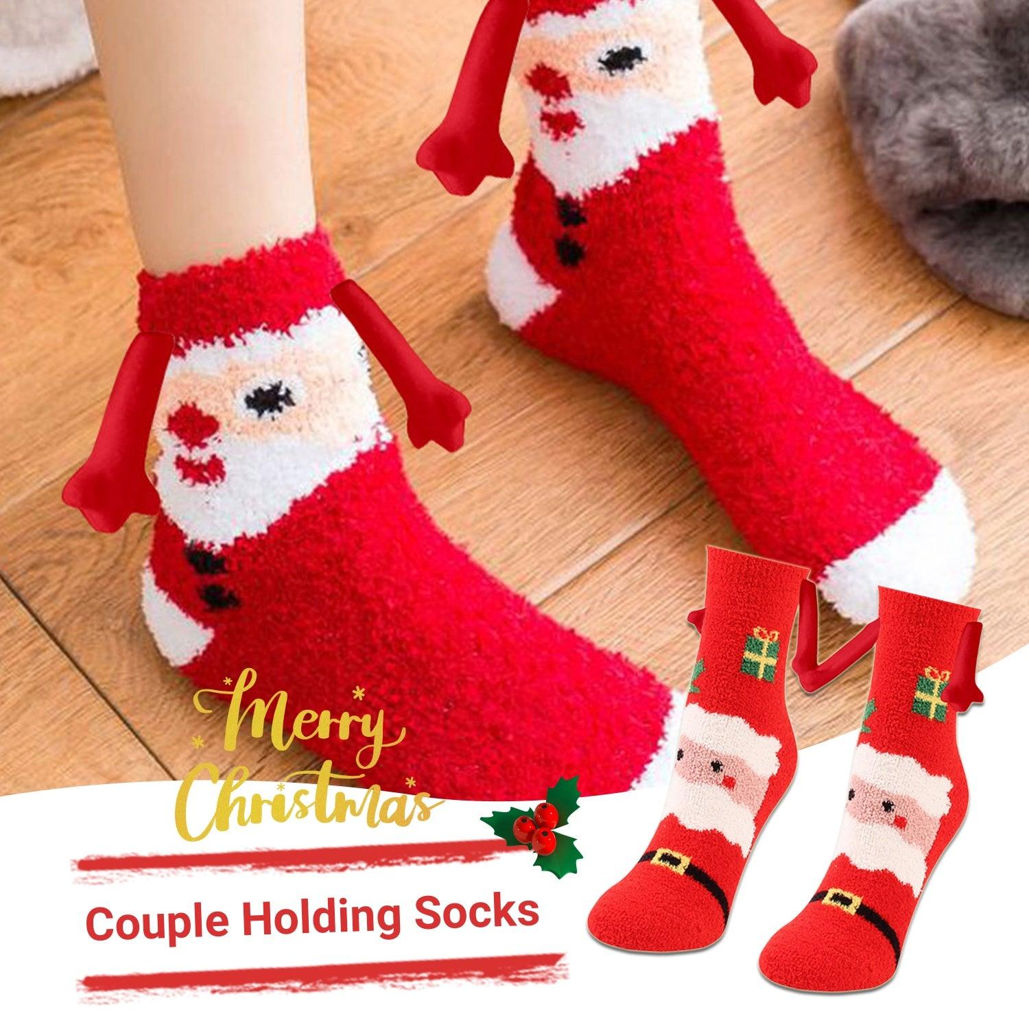 Christmas Supplies Magnetic Suction Hand In Hand Couple Socks - My Beach Kit