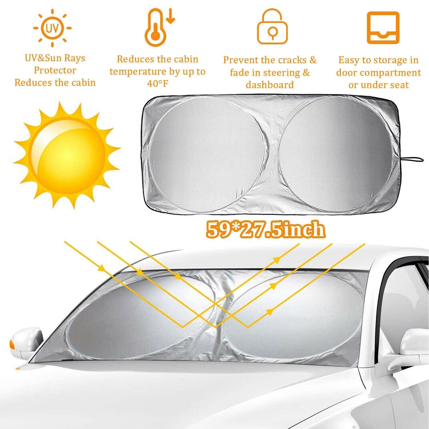 Foldable Car Front Rear Window Windshield Sun Shade Shield Cover Visor UV Block - My Beach Kit