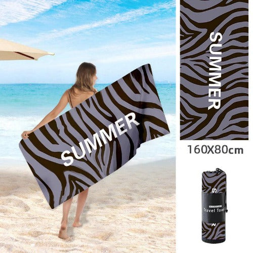 Double Sided Fleece Printed Microfiber Towel - My Beach Kit