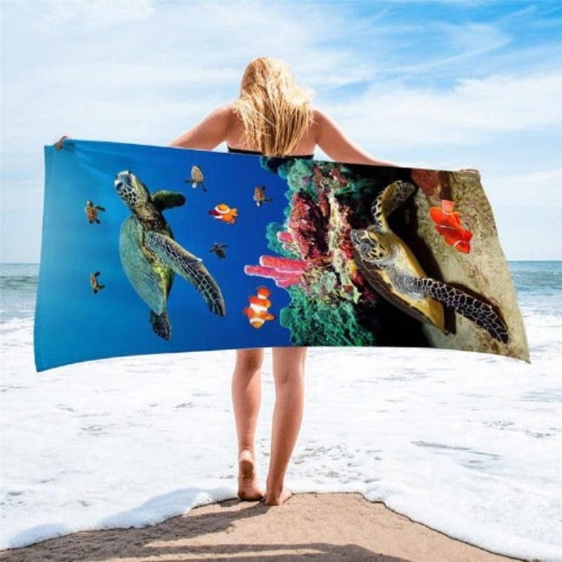 Square Printed Beach Towel - My Beach Kit