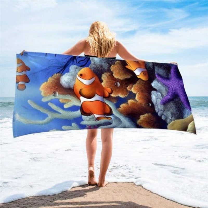 Square Printed Beach Towel - My Beach Kit