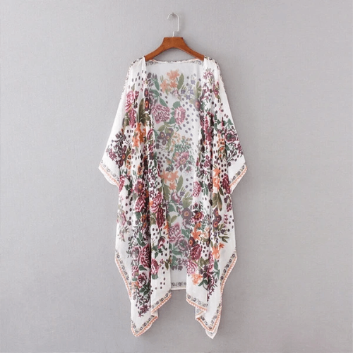 Printed Long Cardigan Bikini Beach Blouse - My Beach Kit