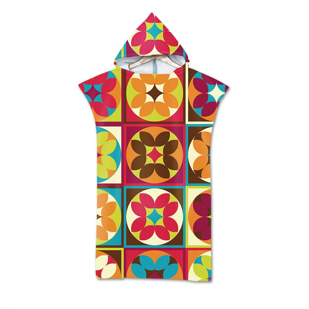 Cloak Geometric Print Hooded Towel - My Beach Kit