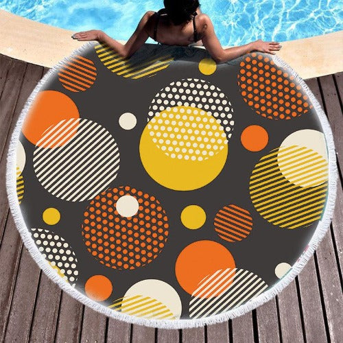 Round Printed Beach Towel - My Beach Kit