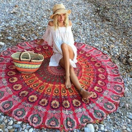 Vacation Lightweight Printed Round Beach Mat - My Beach Kit