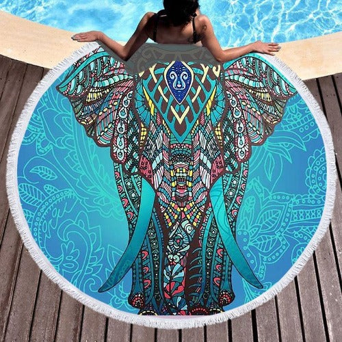 Round Beach Towel With Tassel Digital Printing - My Beach Kit