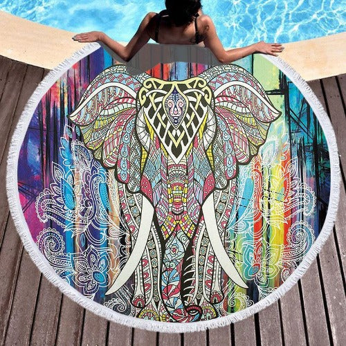 Round Beach Towel With Tassel Digital Printing - My Beach Kit