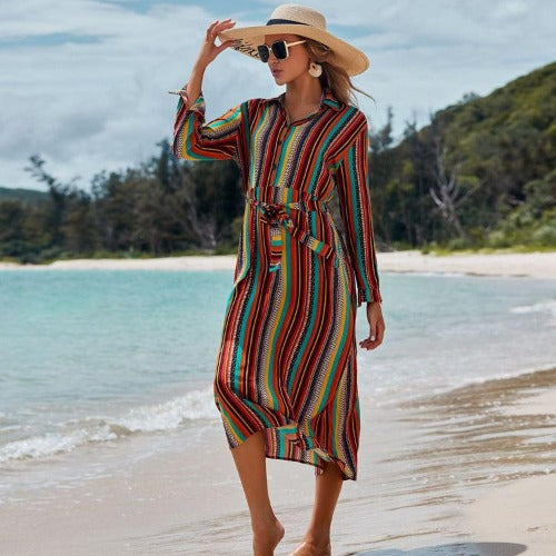 Beach Resort Long Skirt Bikini Outer Blouse - My Beach Kit