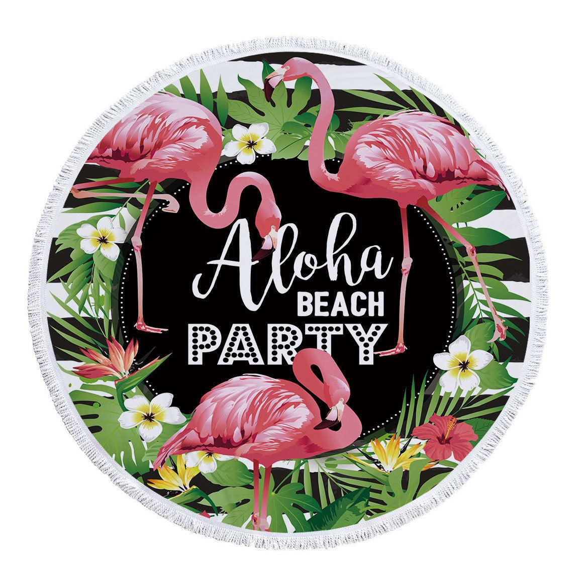 Flamingo round beach towel - My Beach Kit