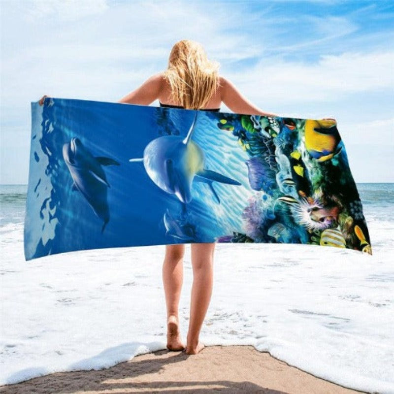 Square Printed Beach Towel - My Beach Kit