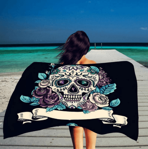 Square Microfiber Printed Beach Towel - My Beach Kit