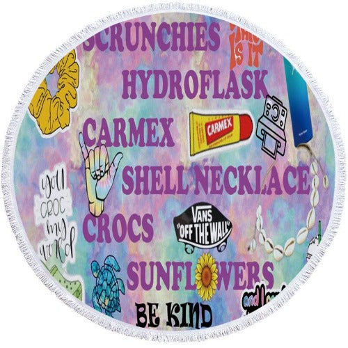 Round Printed Beach Towel - My Beach Kit