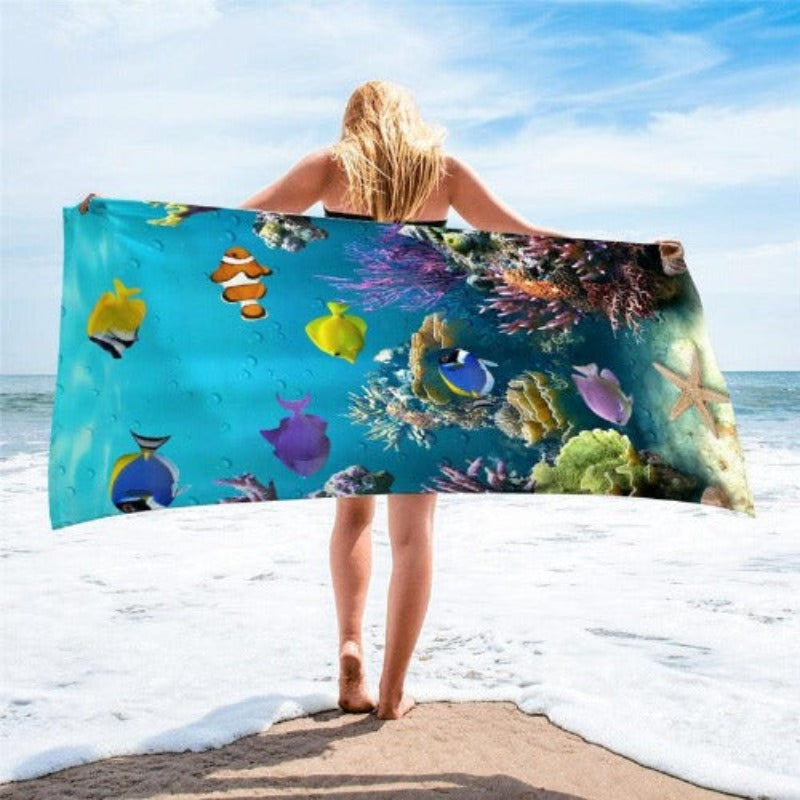 Square Printed Beach Towel - My Beach Kit