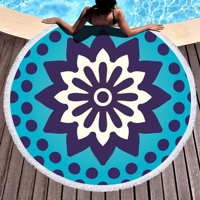 Fringed Round Beach Towel - My Beach Kit