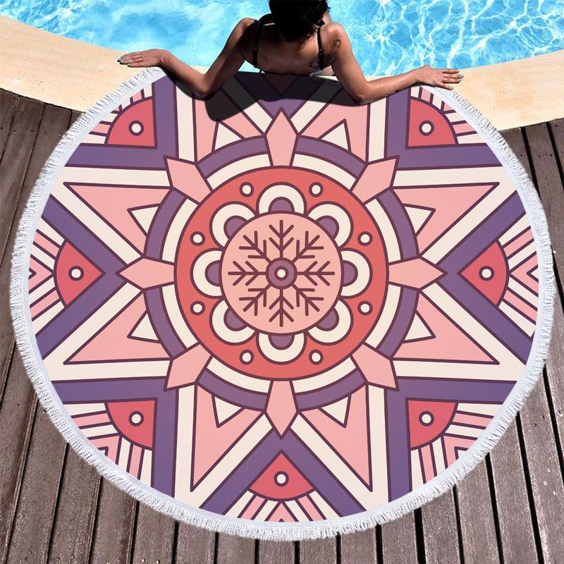 Fringed Round Beach Towel - My Beach Kit