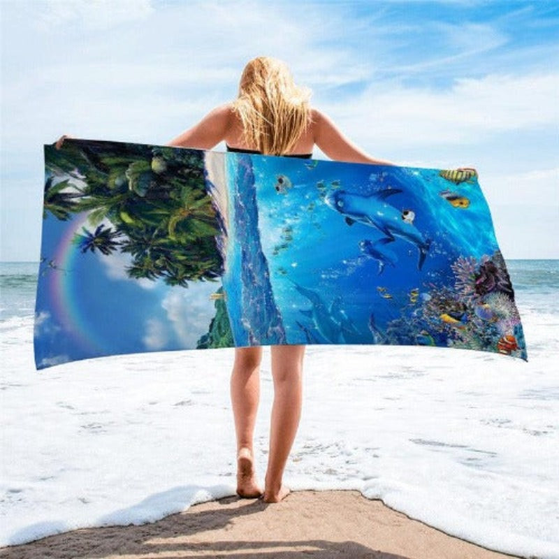 Square Printed Beach Towel - My Beach Kit