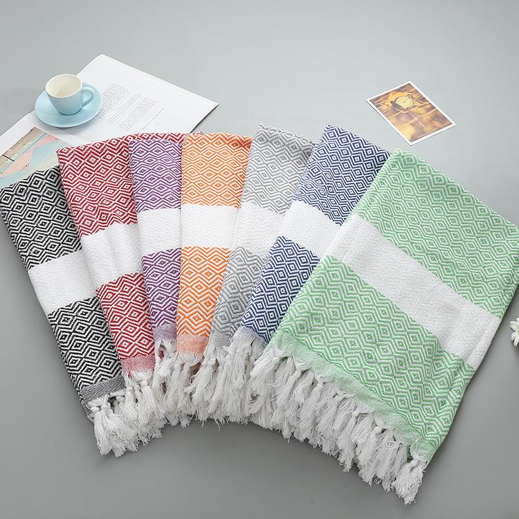 Turkish Fringed Beach Towel - My Beach Kit