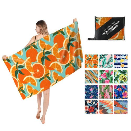 Double Sided Fleece Printed Microfiber Towel - My Beach Kit