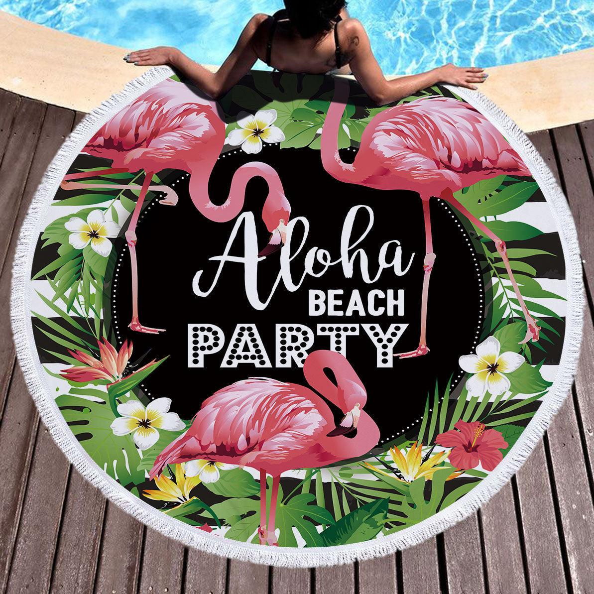 Flamingo round beach towel - My Beach Kit