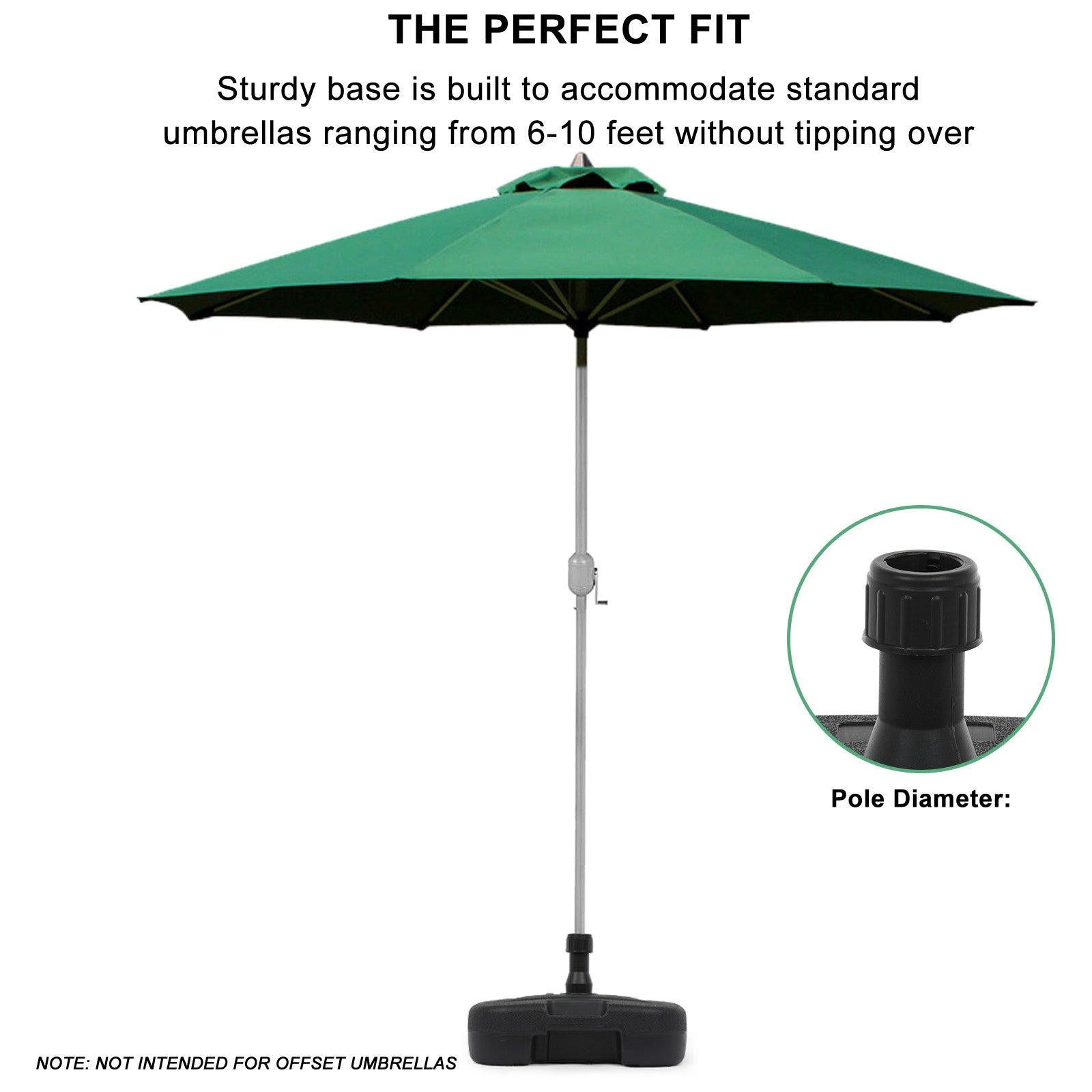 Umbrella Base 18 In Square Outdoor Market Stand Heavy Duty-Water Filled 53 lb - My Beach Kit