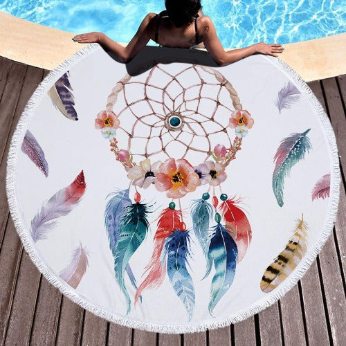 Round Fringed Beach Towel - My Beach Kit