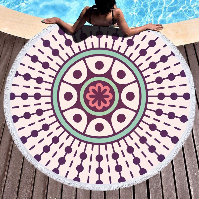 Fringed Round Beach Towel - My Beach Kit