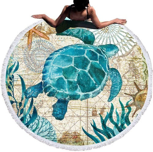 Microfiber Round Digital Print Beach Towel - My Beach Kit