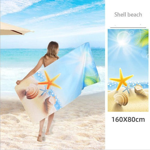 Double Sided Fleece Printed Microfiber Towel - My Beach Kit