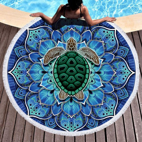 Microfiber Round Digital Print Beach Towel - My Beach Kit