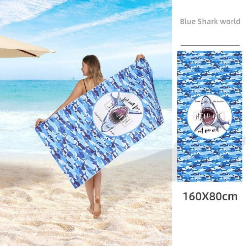 Double Sided Fleece Printed Microfiber Towel - My Beach Kit