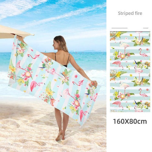 Double Sided Fleece Printed Microfiber Towel - My Beach Kit