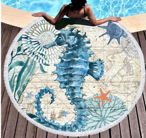 Microfiber Round Digital Print Beach Towel - My Beach Kit