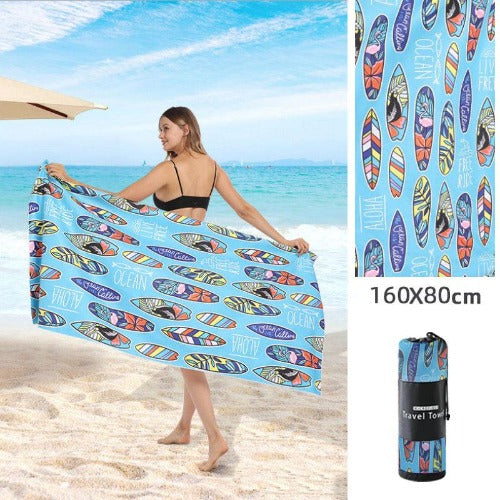 Double Sided Fleece Printed Microfiber Towel - My Beach Kit