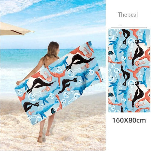 Double Sided Fleece Printed Microfiber Towel - My Beach Kit