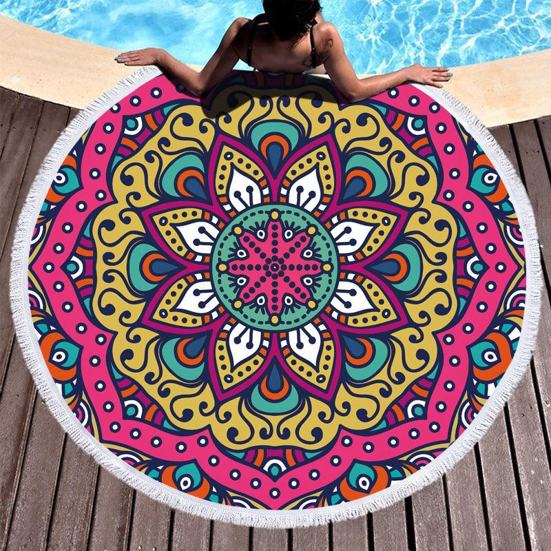 Fringed Round Beach Towel - My Beach Kit