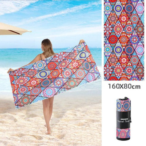 Double Sided Fleece Printed Microfiber Towel - My Beach Kit