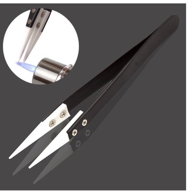 Anti-Static Ceramic Tweezers Black Handle - My Beach Kit