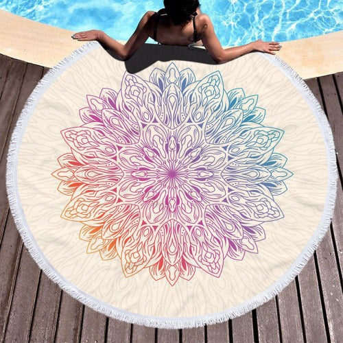 Microfiber 3D Printed Round Beach Towel - My Beach Kit