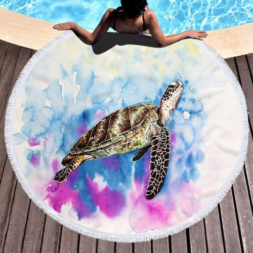 Microfiber Round Digital Print Beach Towel - My Beach Kit